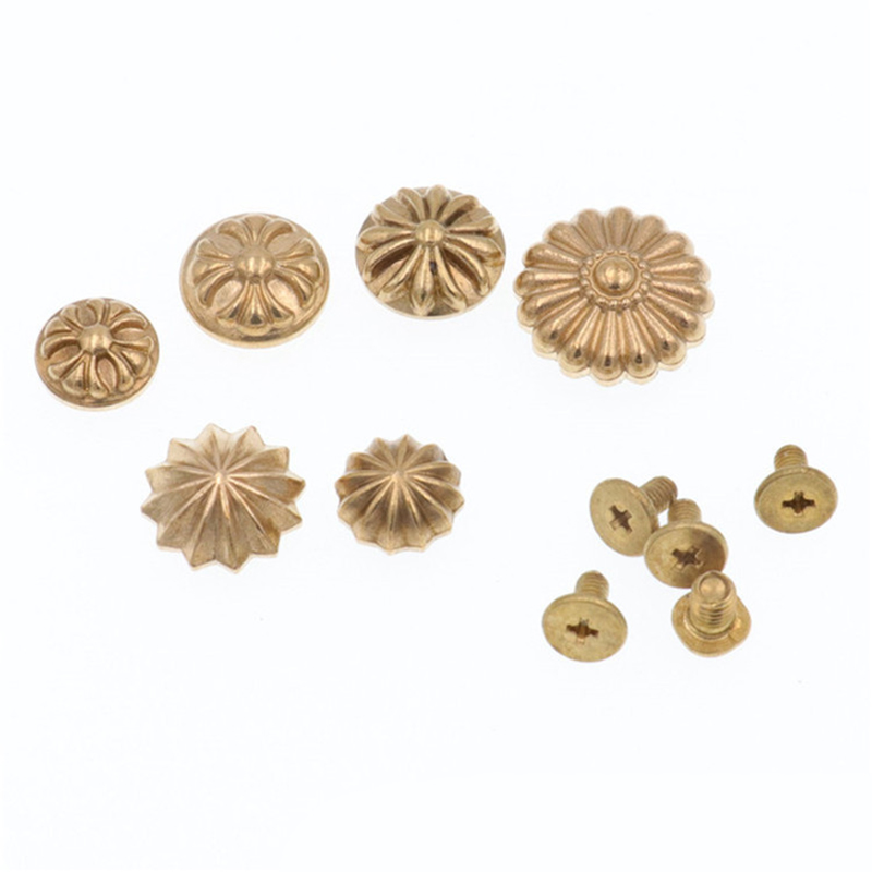 Leatherwork Flowers - 5 個真鍮ストラップリベットフラワーヘッドネジ DIY 服/バッグ/靴革製荷物革工芸装飾アクセサリー