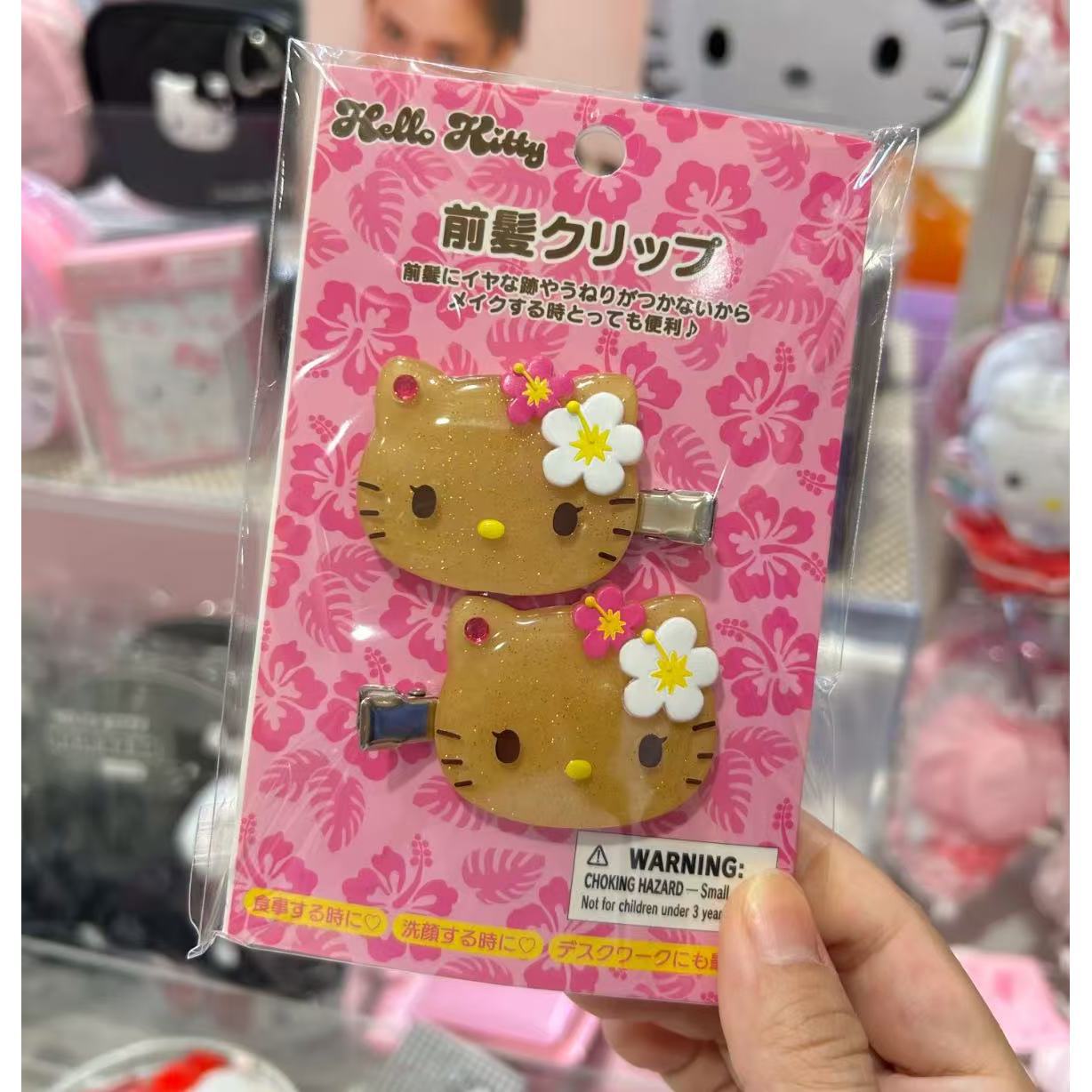 Leatherwork Pony - ファッションサンリオサマーハワイアンブラックレザーキティヘアクリップキュートガーリーハローキティサイドヘアカードクリップジュエリー