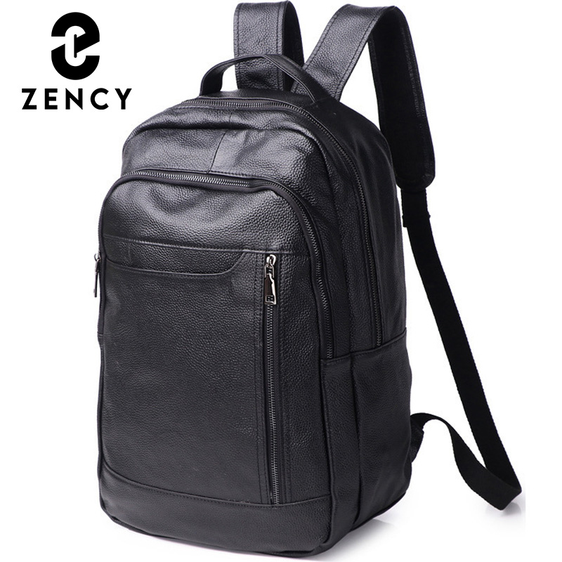 Leather Work Rucksack - Zency 本革ソフトバックパック大容量カジュアルリュックサックオフィスワークビジネス通勤バッグ旅行カジュアルナップサック