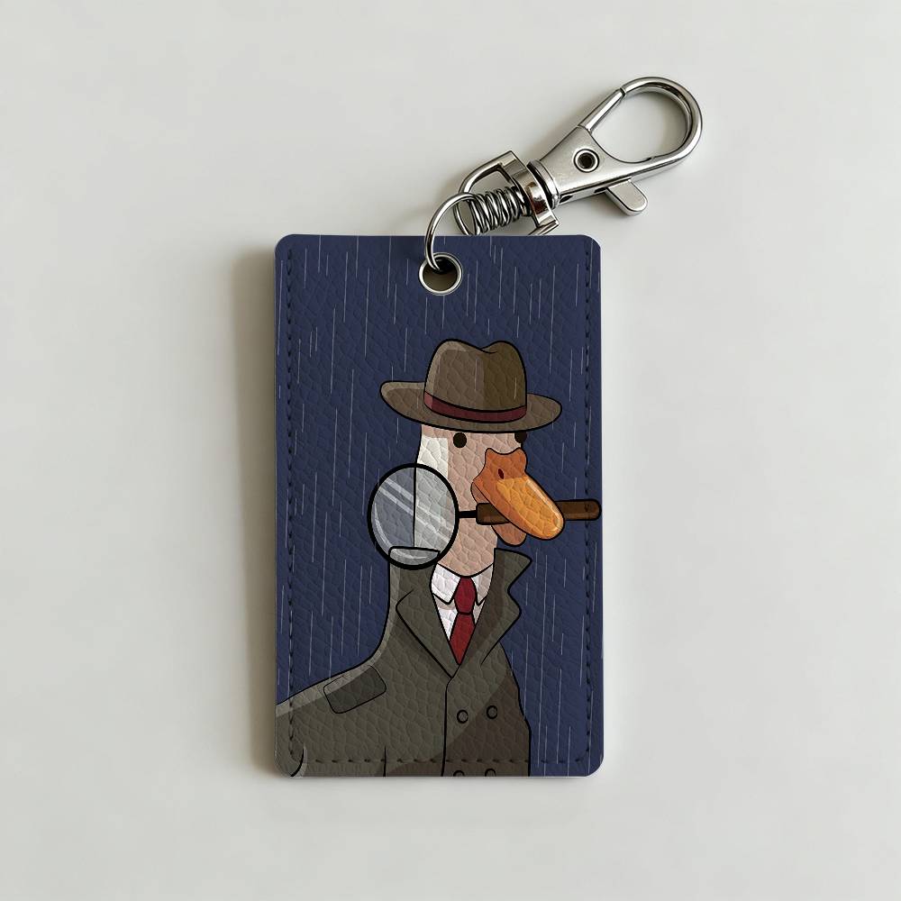 漫画かわいいガチョウアヒルバッジホルダーキーホルダー銀行ビジ - Leatherwork Keychain のレビューと価格