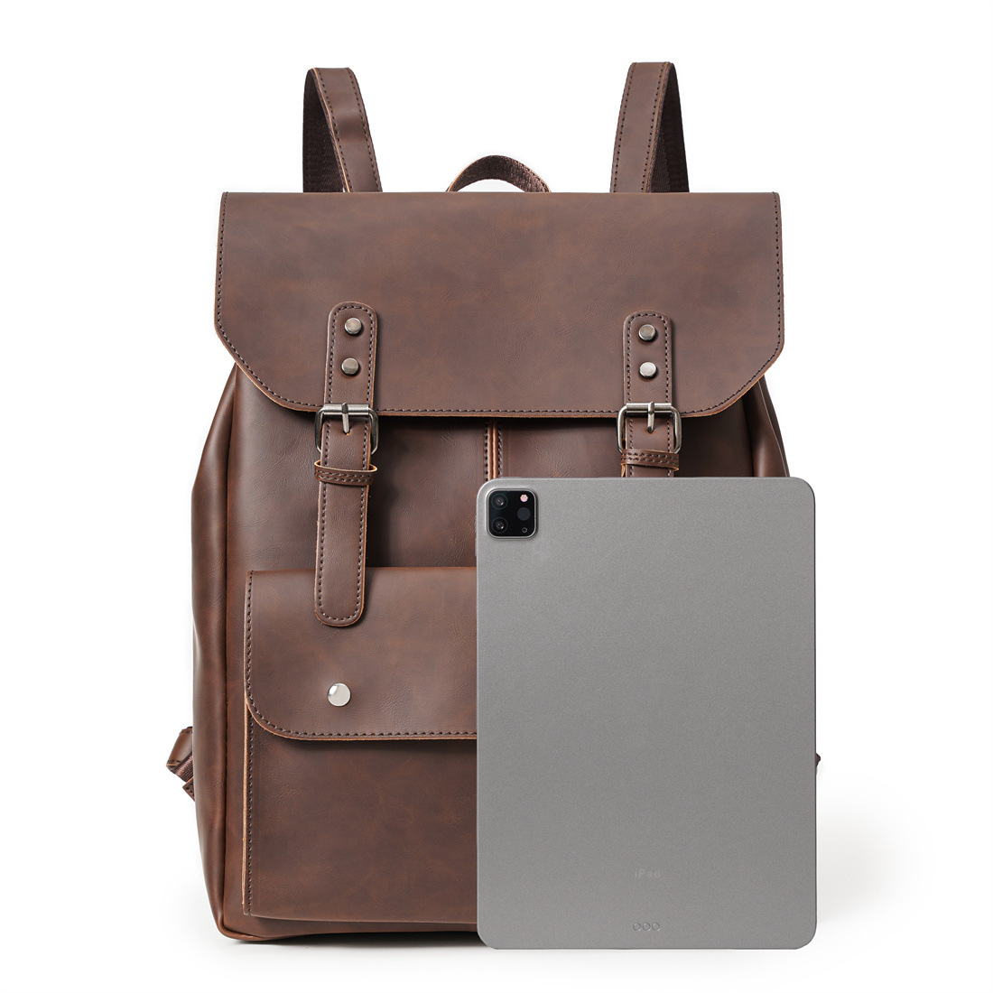 GOYN ヴィンテージメンズレザーバックパックブックバッグ  - Leather Work Rucksack のレビューと価格
