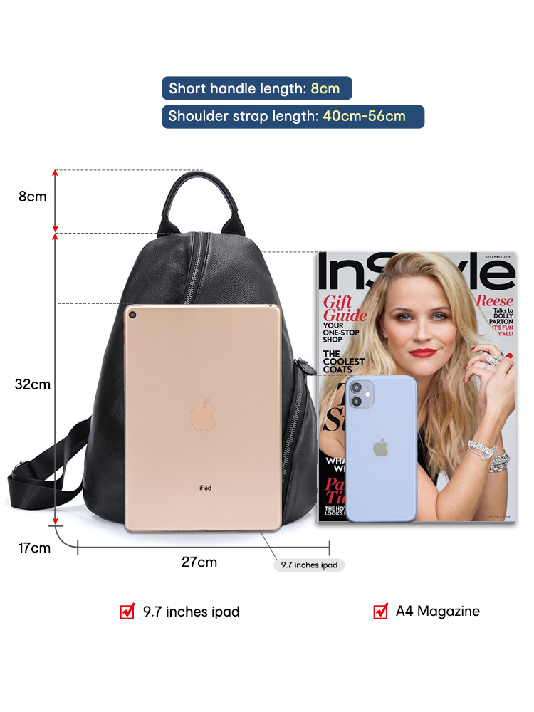 Zency-女性用の盗難防止本革バックパック,黒の女性用バッ - Leather Work Backpack のレビューと価格