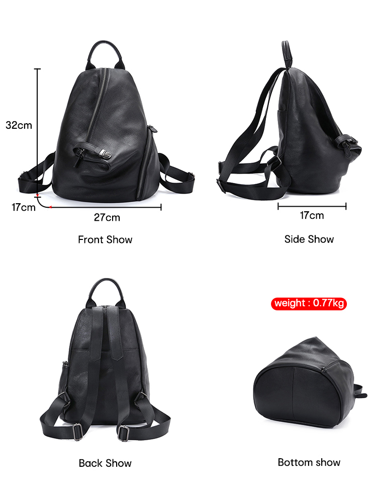 Zency-女性用の盗難防止本革バックパック,黒の女性用バッ - Leather Work Backpack のレビューと価格