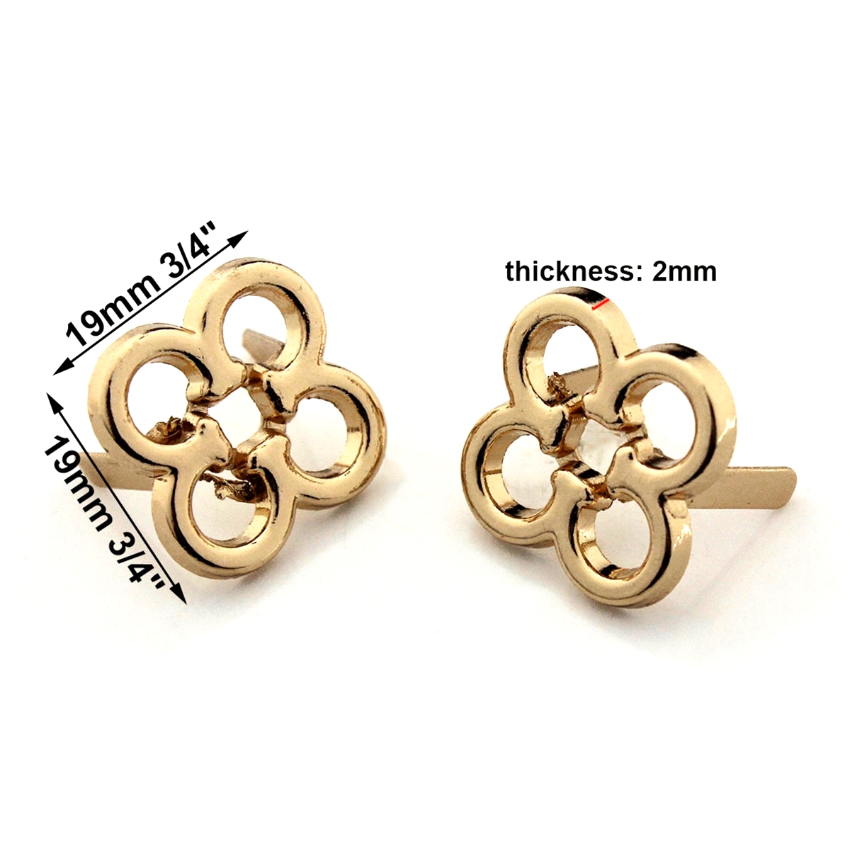 2 個金属花の形の装飾バックルバッグファッションクリップバッ - Leatherwork Flowers のレビューと価格