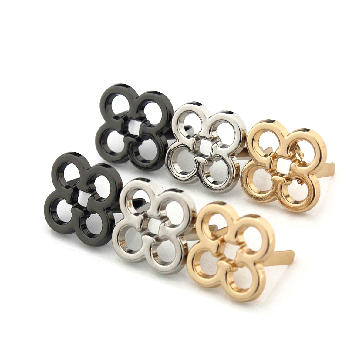 2 個金属花の形の装飾バックルバッグファッションクリップバッ - Leatherwork Flowers のレビューと価格