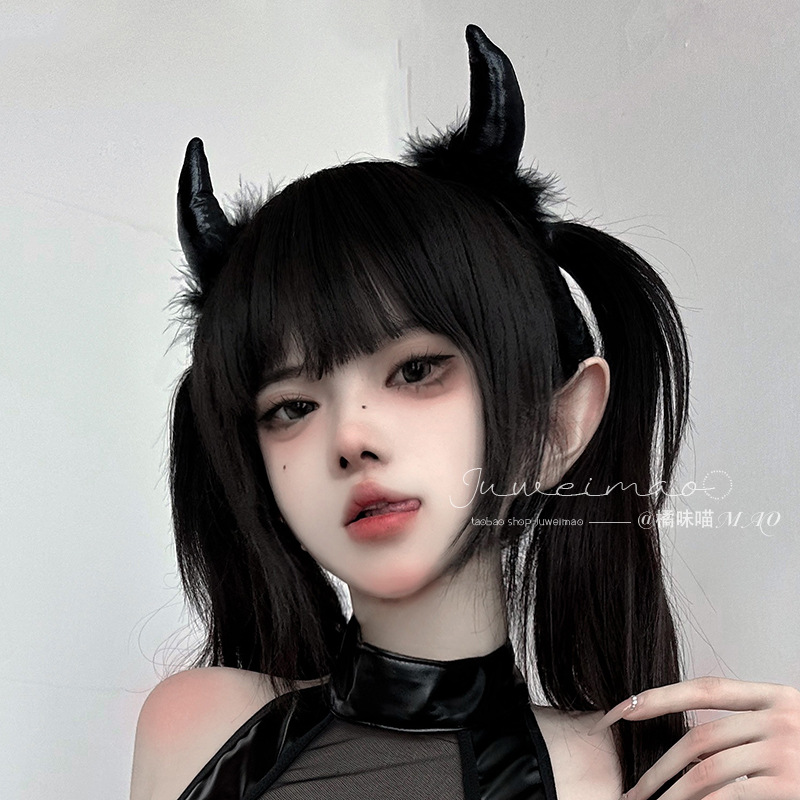 ハロウィン小悪魔コスプレヘッドバンド黒赤ダークスタイルかわい - Leatherwork Pony のレビューと価格