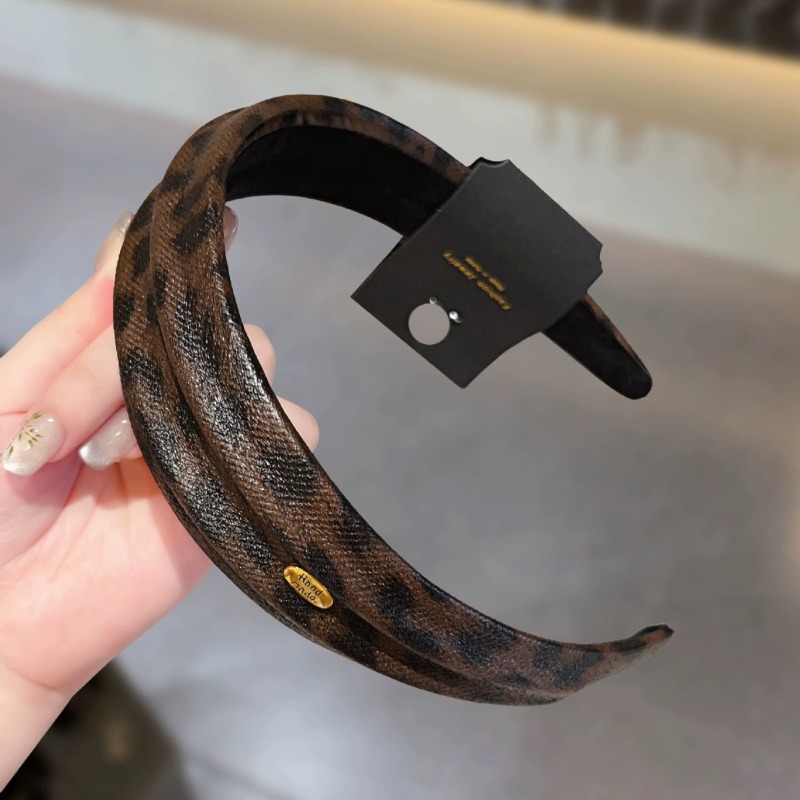 新しい秋冬のヒョウ柄レザーヘッドバンド、ハイスカルトップ、ワ - Leatherwork Pony のレビューと価格