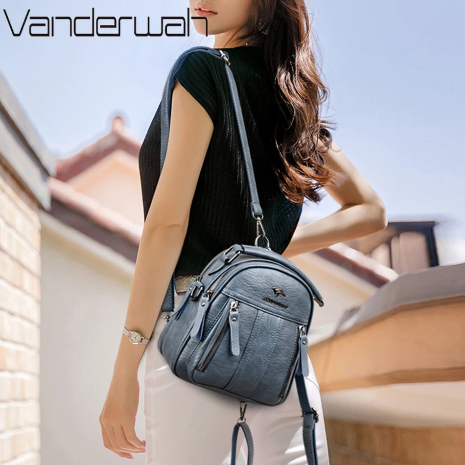 女性用4 in 1レザーバックパック,多機能ショルダーバッグ - Leather Work Backpack のレビューと価格