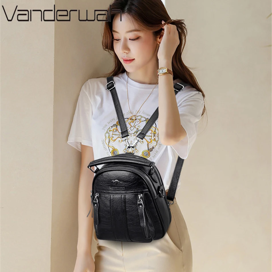 女性用4 in 1レザーバックパック,多機能ショルダーバッグ - Leather Work Backpack のレビューと価格