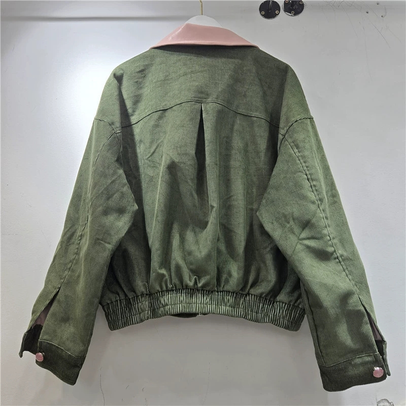ヘビーワークビーズフラワーコーデュロイジャケットグレーグリー - Leatherwork Flowers のレビューと価格