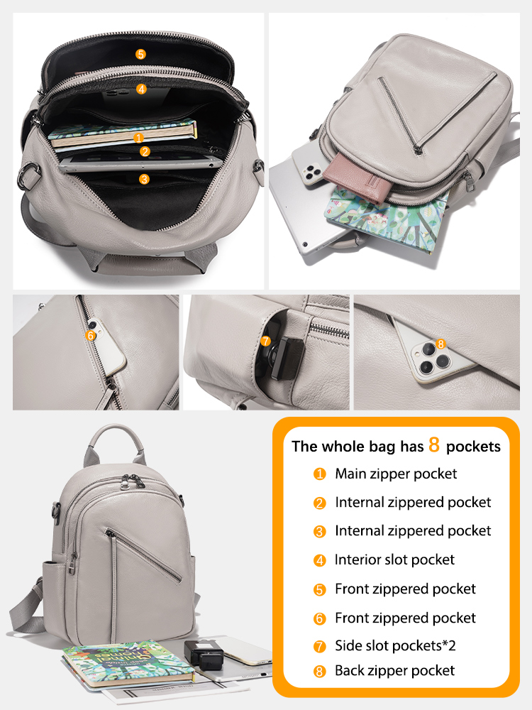 Zency レディース 本革 バックパック ショルダーバッグ - Leather Work Rucksack のレビューと価格