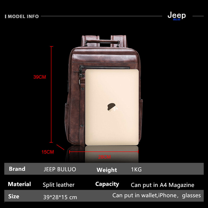 ジープ ブルオ メンズ レザーバックパック ビジネス ラップ - Leather Work Rucksack のレビューと価格