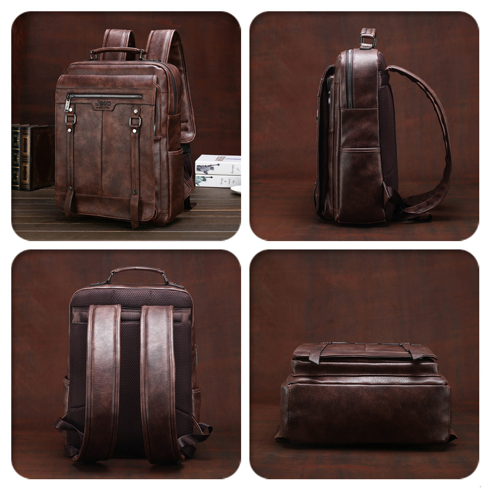 ジープ ブルオ メンズ レザーバックパック ビジネス ラップ - Leather Work Rucksack のレビューと価格