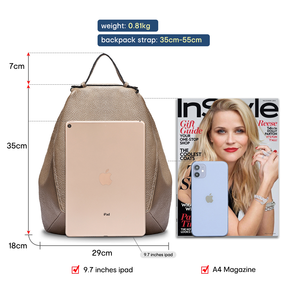 Zency 女性 100% 本革盗難防止バックパック大容量バ - Leather Work Backpack のレビューと価格