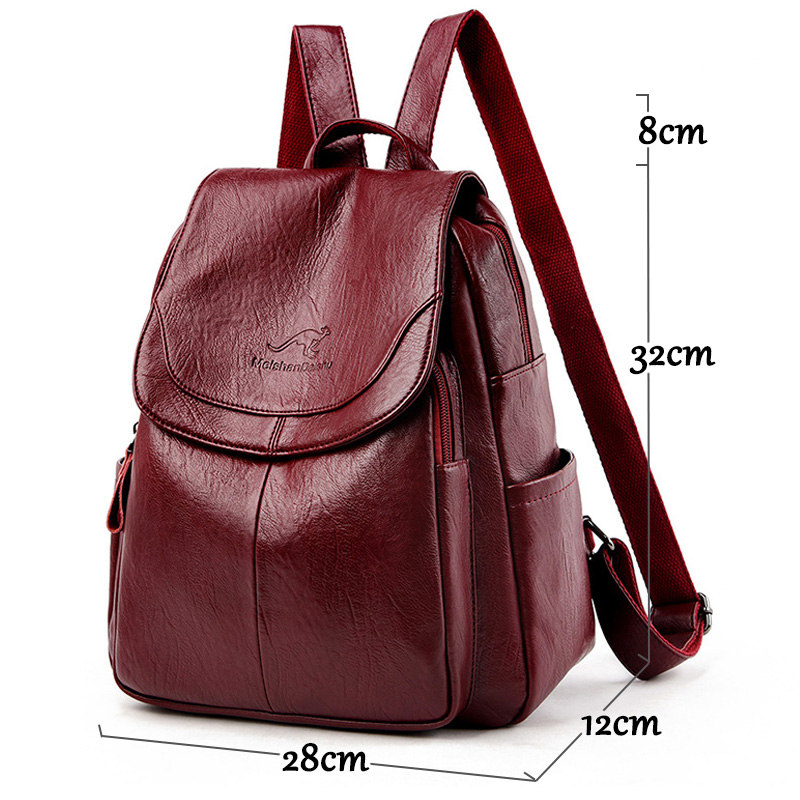 9 色の女性ソフトレザーバックパックヴィンテージ女性ショルダ - Leather Work Backpack のレビューと価格