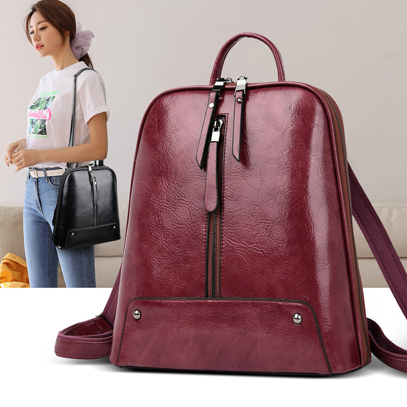 女性用レザーバックパック,ファッショナブルなトラベルショルダ - Leather Work Backpack のレビューと価格