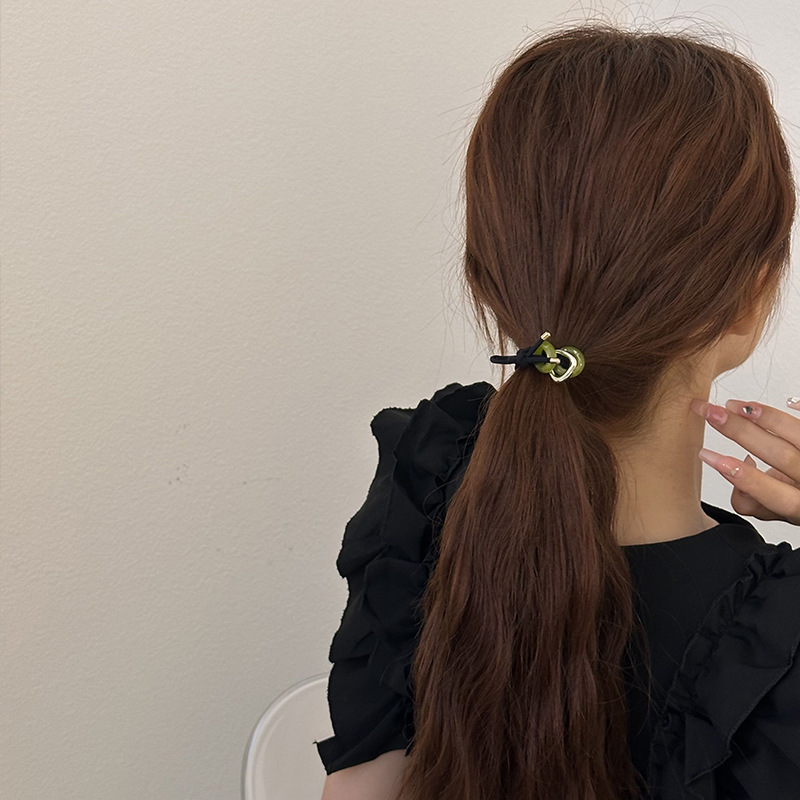高級韓国風ポニーテール高弾性耐久性ヘアロープ〜新しいオールマ - Leatherwork Pony のレビューと価格