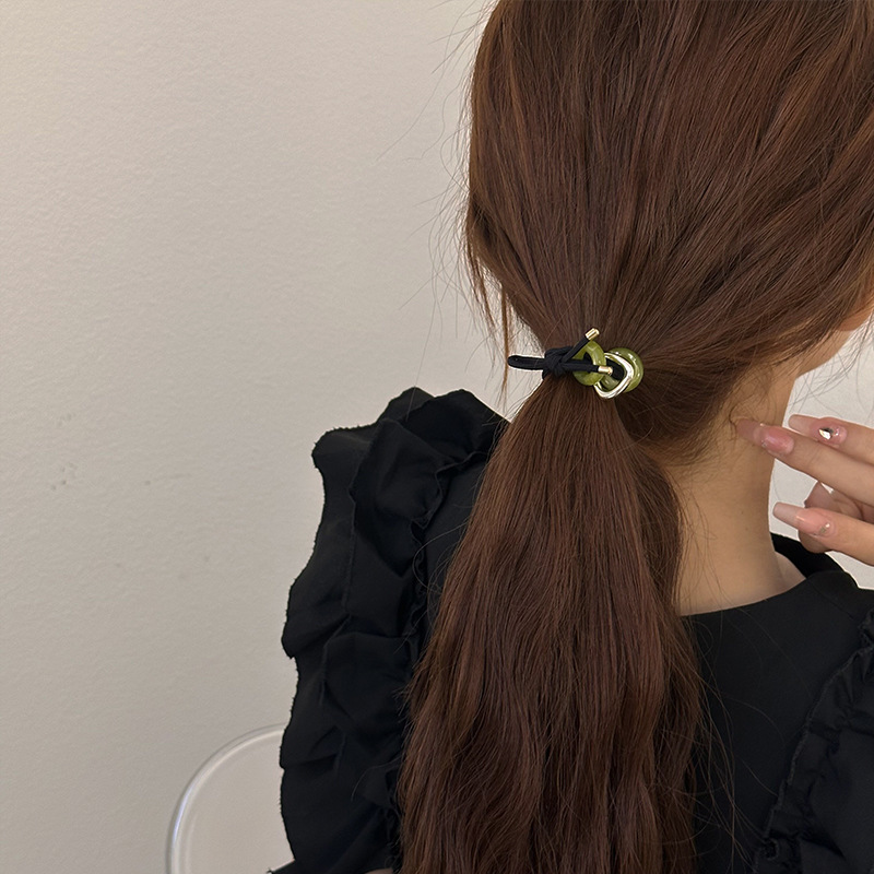 高級韓国風ポニーテール高弾性耐久性ヘアロープ〜新しいオールマ - Leatherwork Pony のレビューと価格