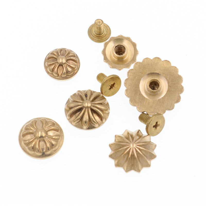 5 個真鍮ストラップリベットフラワーヘッドネジ DIY 服/ - Leatherwork Flowers のレビューと価格