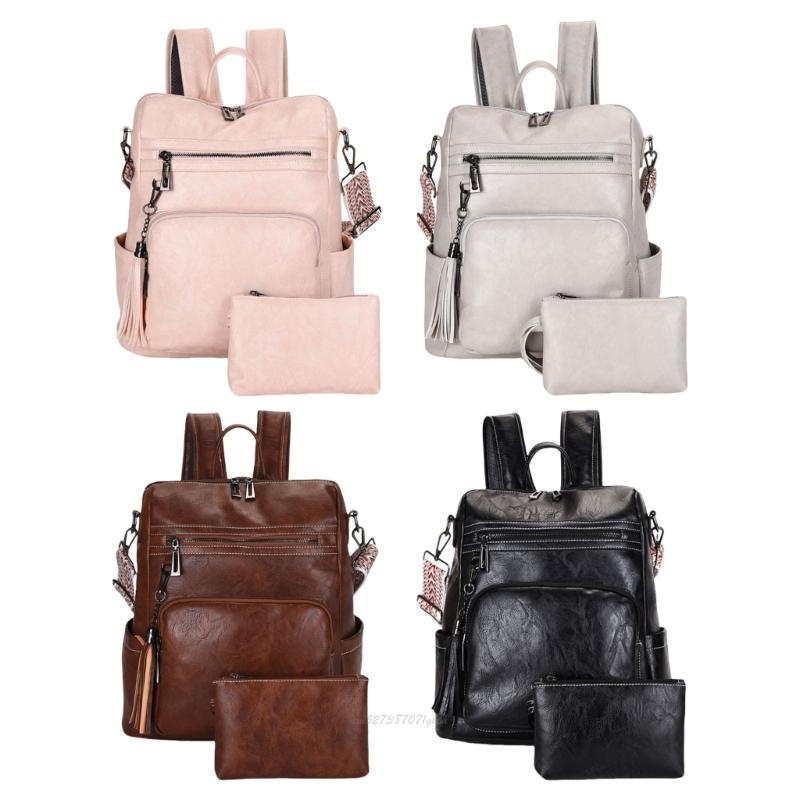 x5xaスタイリッシュな女性の大規模なリュックサックPUレザ - Leather Work Rucksack のレビューと価格