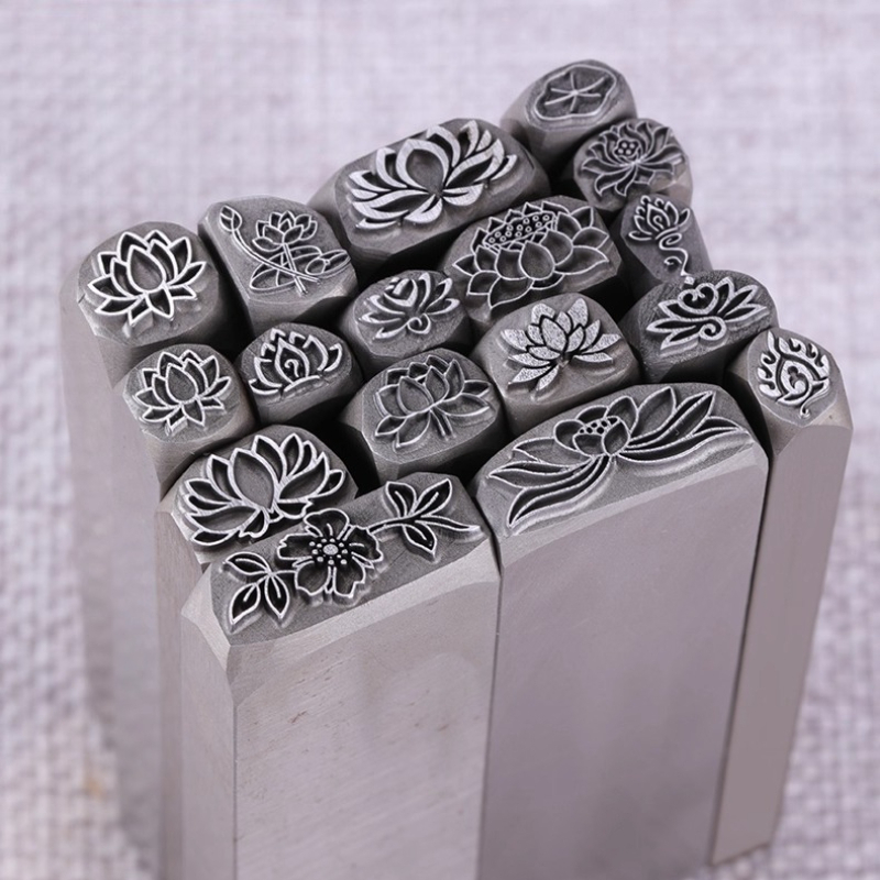 蓮の花デザインメタルスタンプジュエリー作成用パンチスチールパ - Leatherwork Flowers のレビューと価格