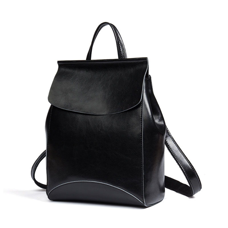 本革製ミニマリストバックパック 女性用 ブラウン フラップ  - Leather Work Rucksack のレビューと価格