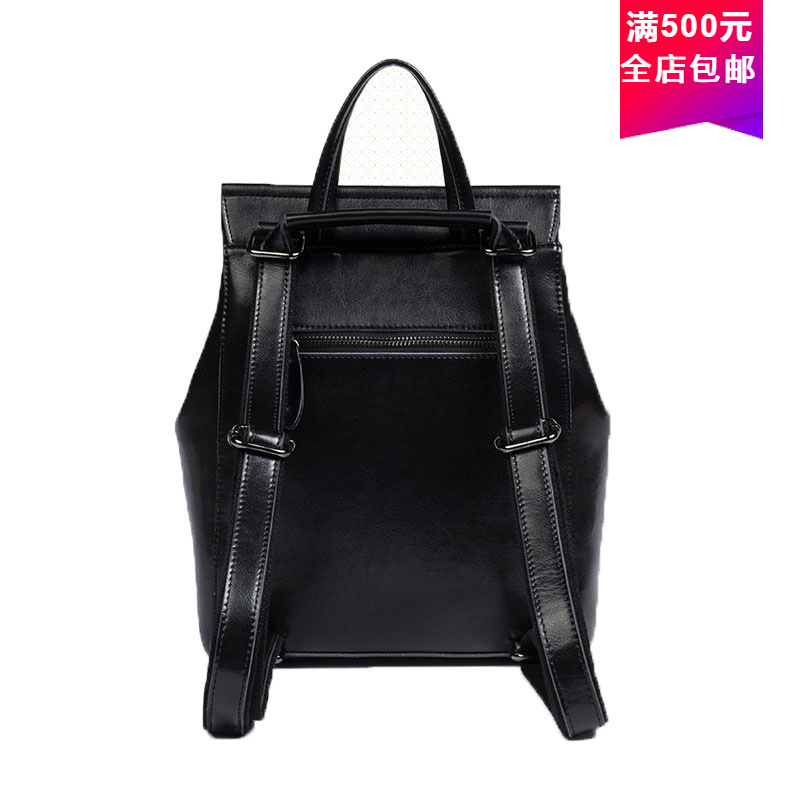 本革製ミニマリストバックパック 女性用 ブラウン フラップ  - Leather Work Rucksack のレビューと価格