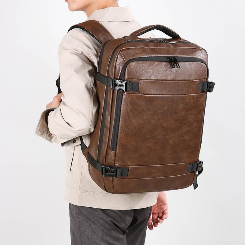 2027 新しい男性バックパック PU レザーバッグパック大 - Leather Work Backpack のレビューと価格