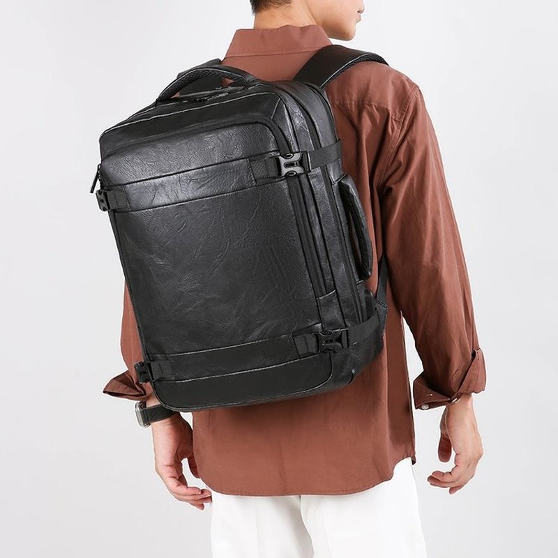2027 新しい男性バックパック PU レザーバッグパック大 - Leather Work Backpack のレビューと価格