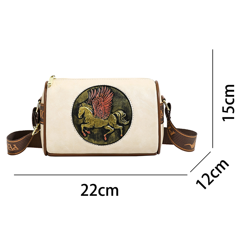 レトロエンボスフラワーレザーショルダーバッグクラシックシリン - Leatherwork Flowers のレビューと価格
