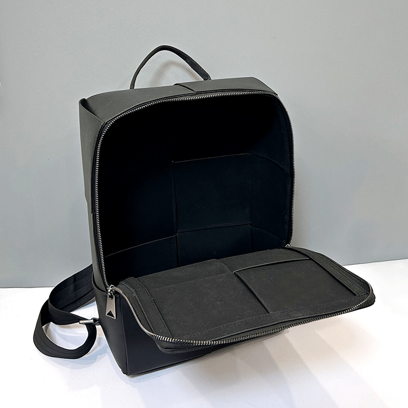 ファッショナブルな大容量レザー織りビジネスカジュアル旅行バッ - Leather Work Backpack のレビューと価格
