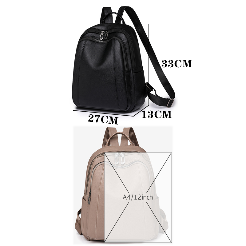高品質の革のバックパック女性の大容量バックパック財布女性ヴィ - Leather Work Backpack のレビューと価格