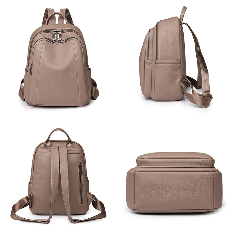 高品質の革のバックパック女性の大容量バックパック財布女性ヴィ - Leather Work Backpack のレビューと価格