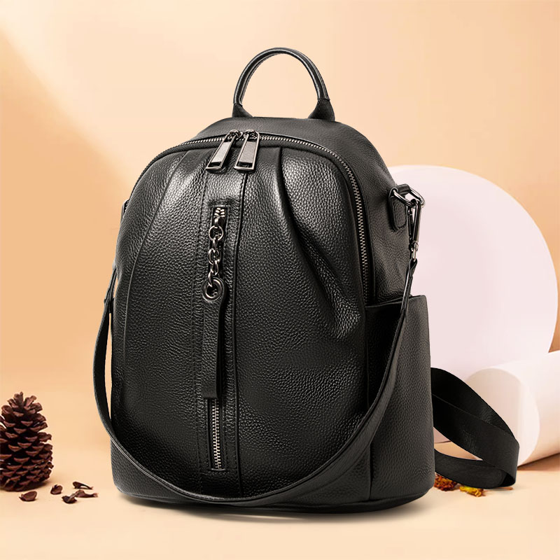本物の牛革製盗難防止バックパック、取り外し可能なショルダース - Leather Work Rucksack のレビューと価格