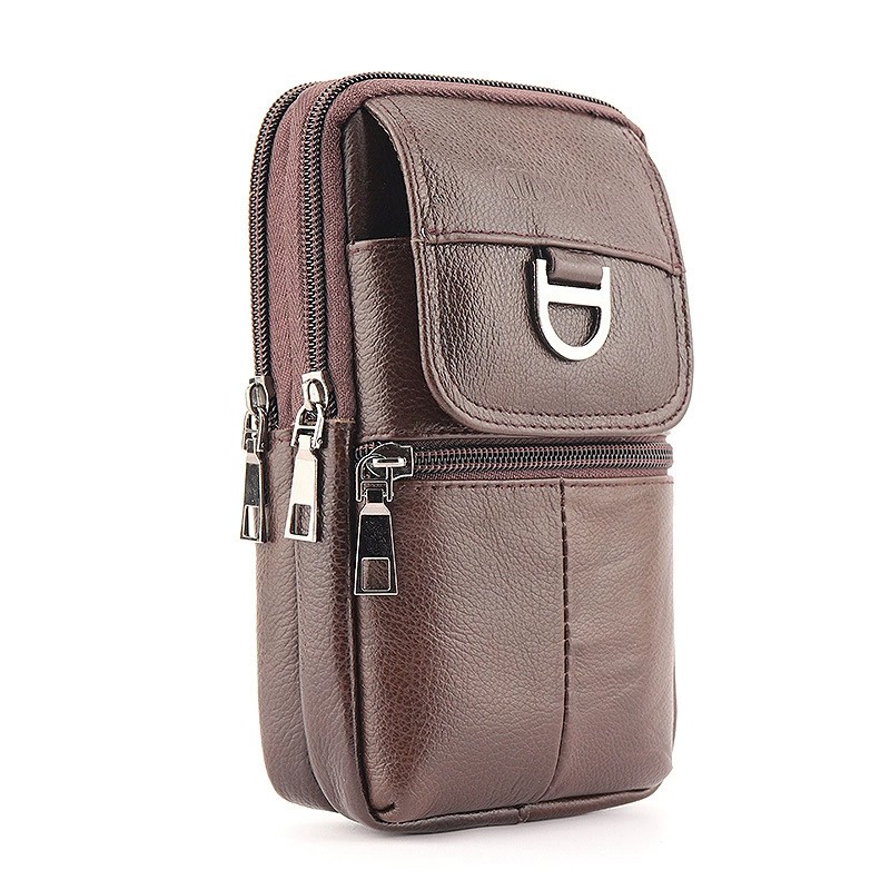 メンズレザーウエストバッグ - 大容量携帯電話ベルトバッグ  - Leather Work Backpack のレビューと価格